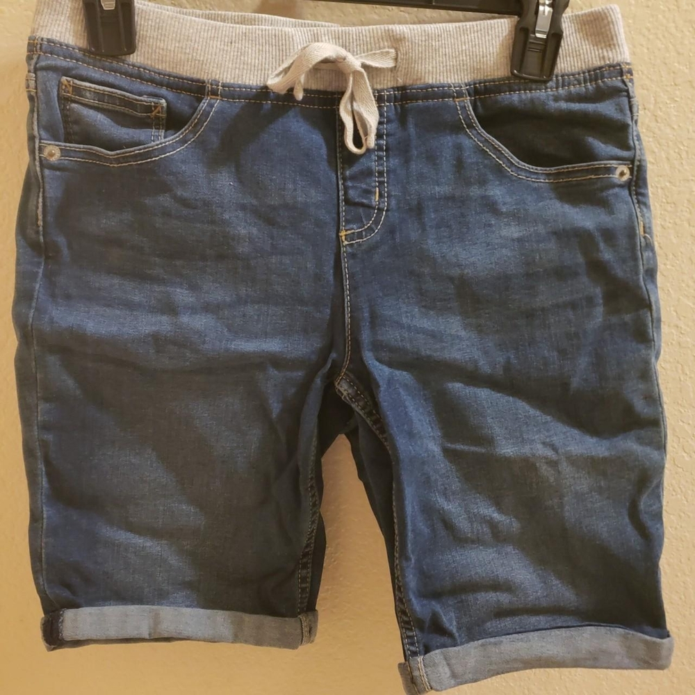 Justice Blue Denim Shorts with Drawstring